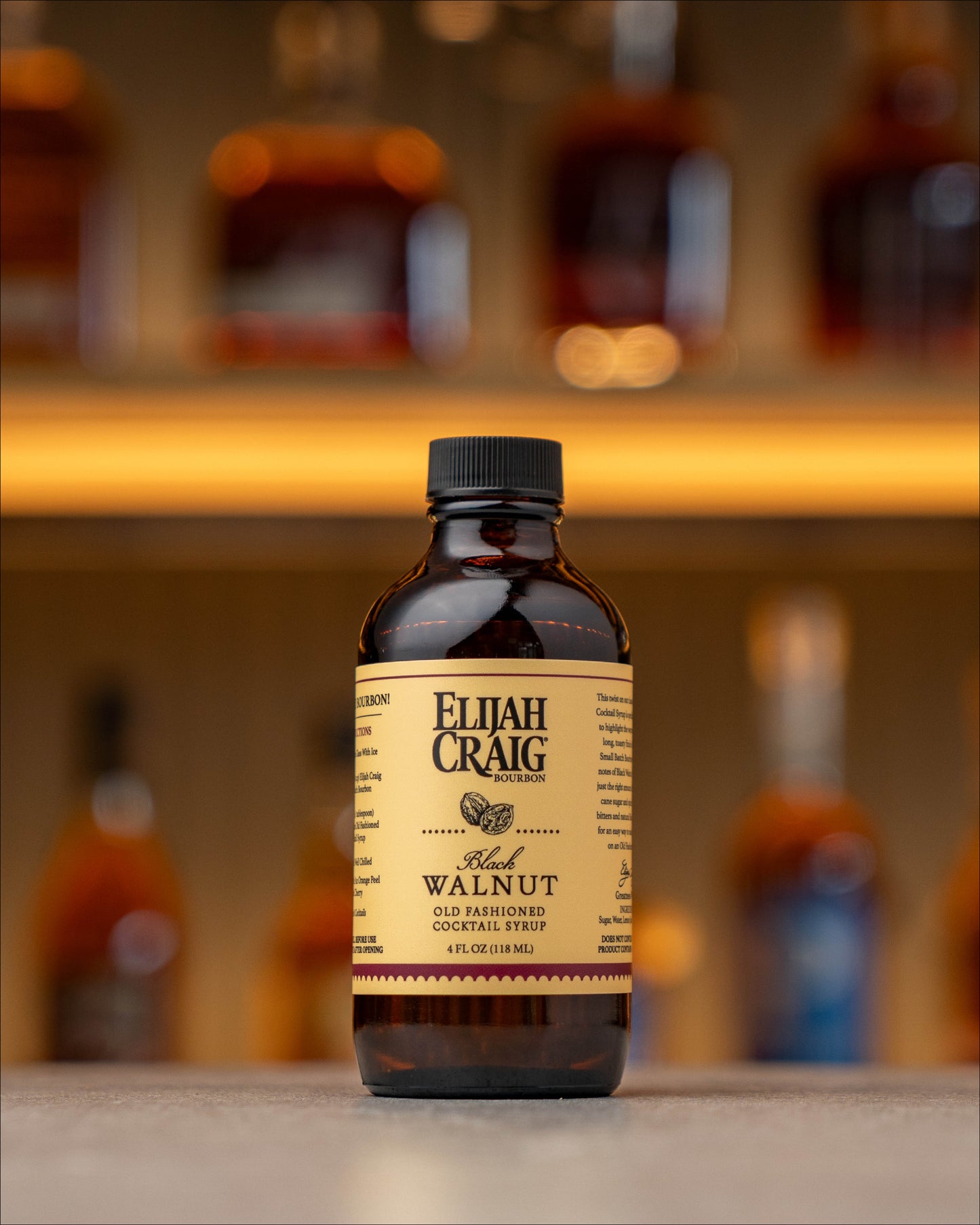 Black Walnut Old Fashioned, Elijah Craig Cocktail Syrup
