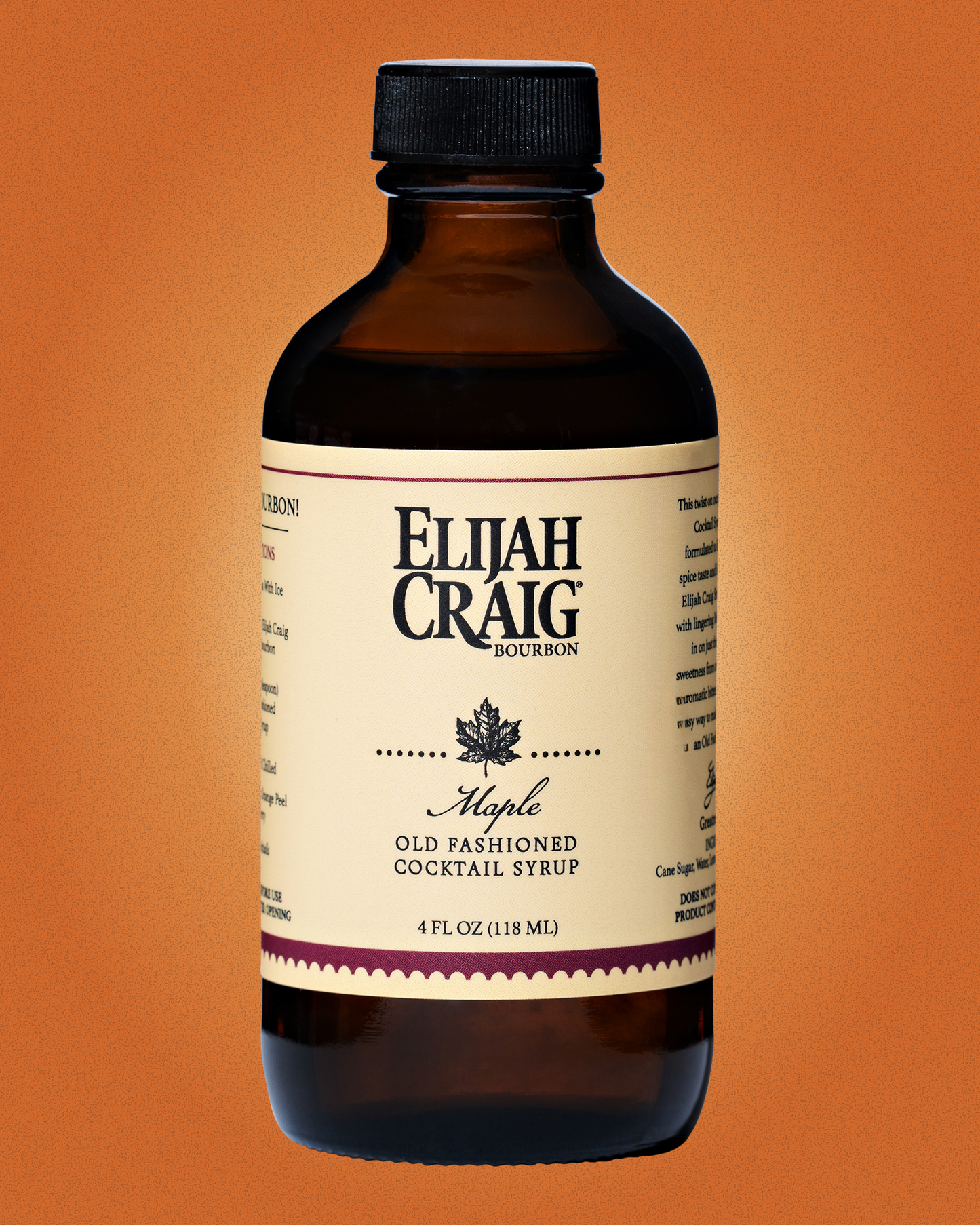 Maple Old Fashioned, Elijah Craig Cocktail Syrup