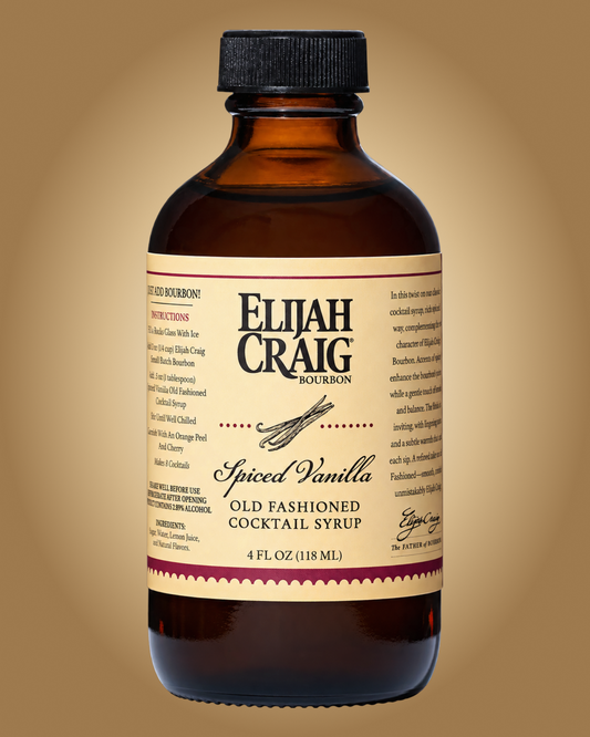 Elijah Craig Spiced Vanilla Old Fashioned cocktail syrup, 4 oz bottle